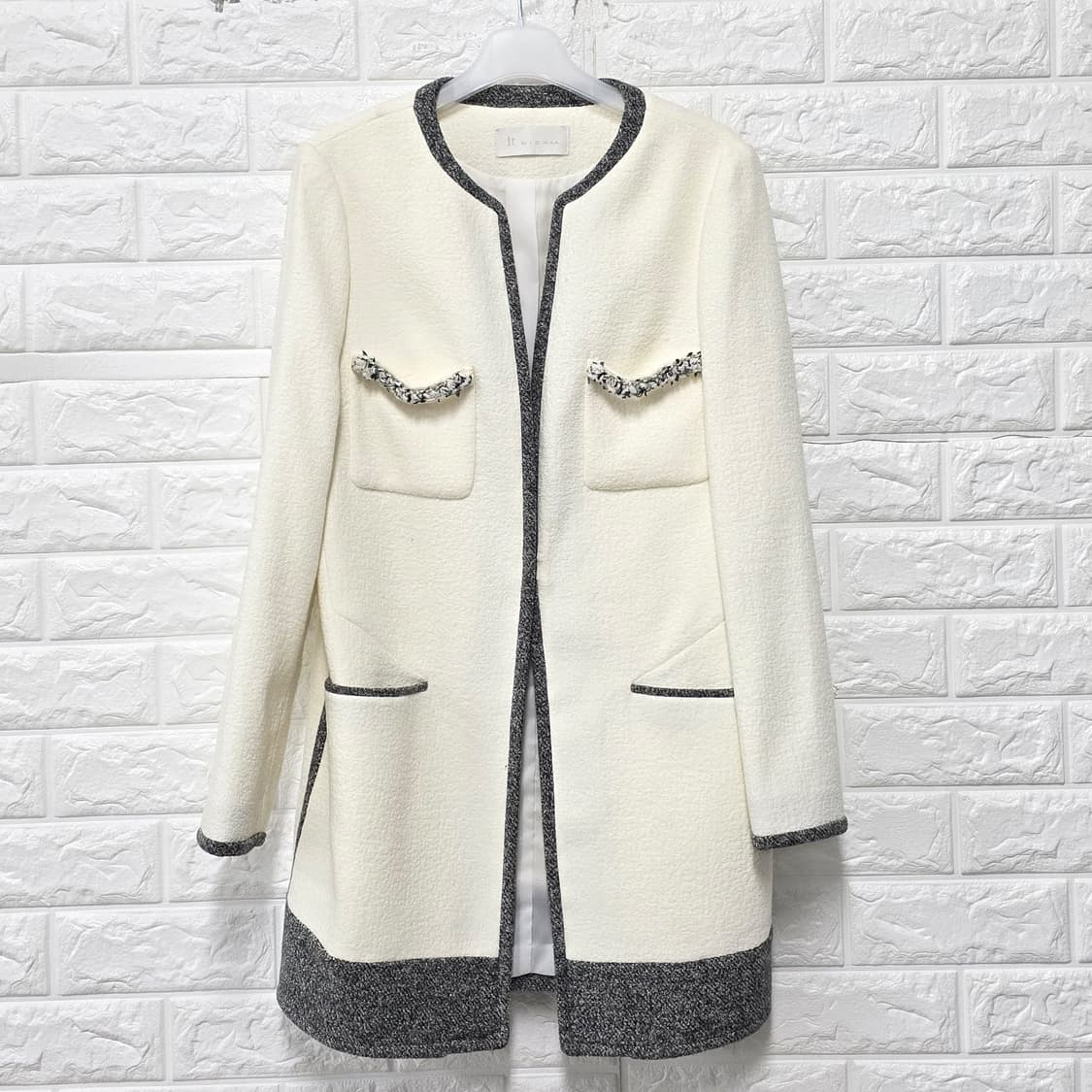 택포// 잇미샤 트위드 트위드 자켓 아이보리 M eea 상품이미지1