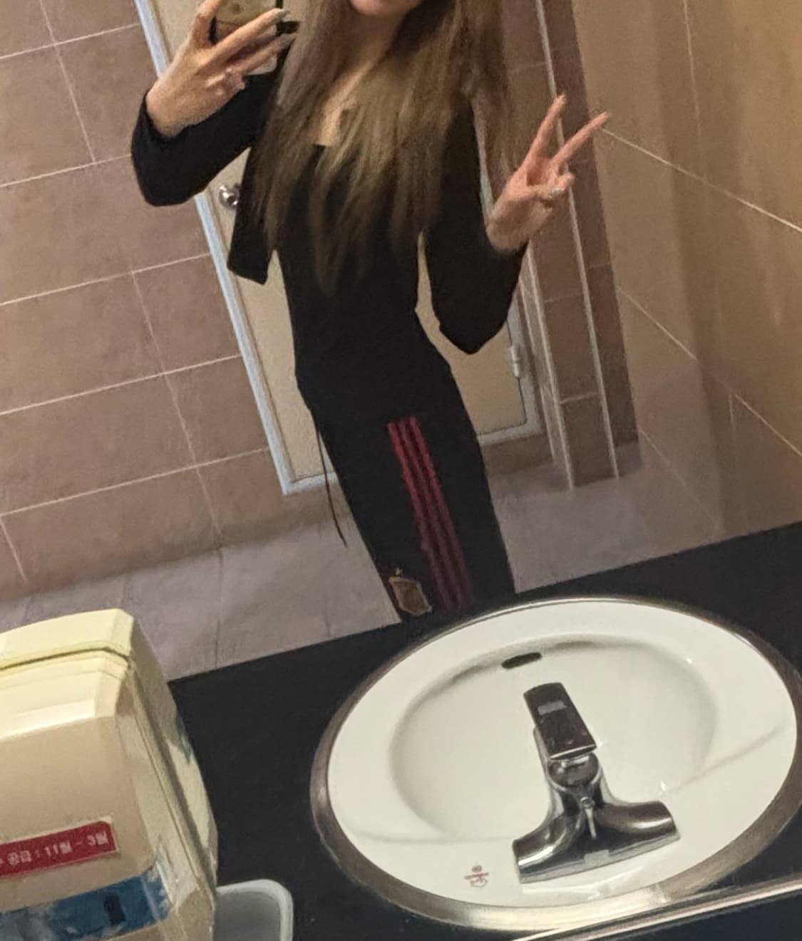 아디다스 빈티지 검정 빨강 트랙팬츠 상품이미지3