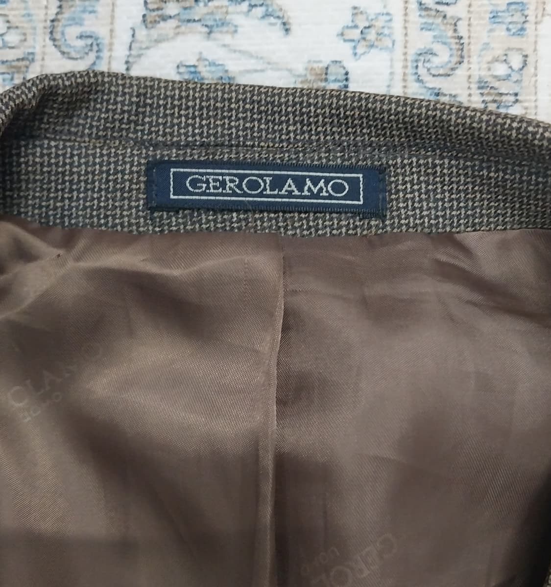 제롤라모 이태리 브라운 더블 버튼 체크 자켓 상품이미지4