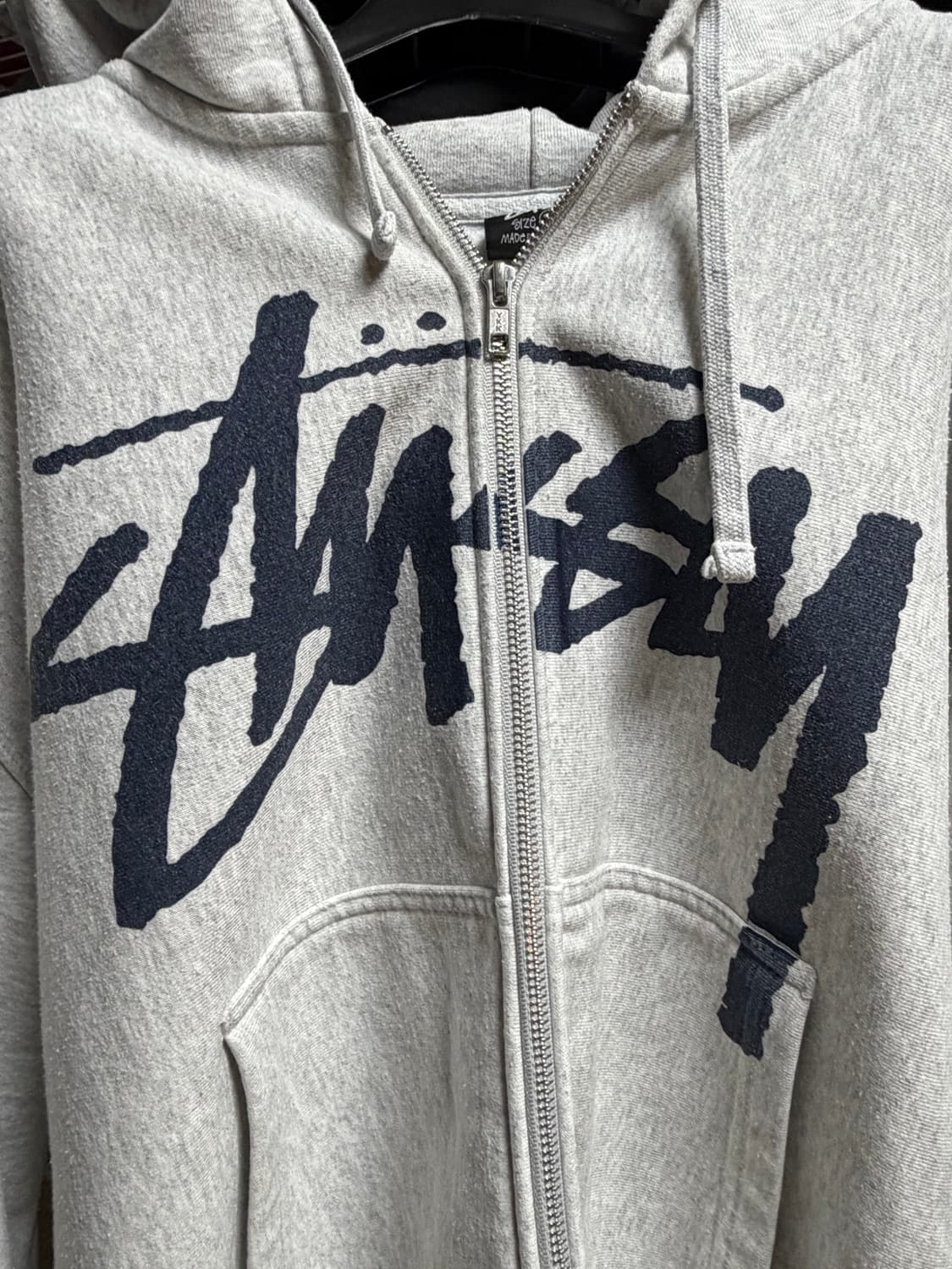 스투시 스탁 후드집업 애쉬헤더 L 상품이미지4