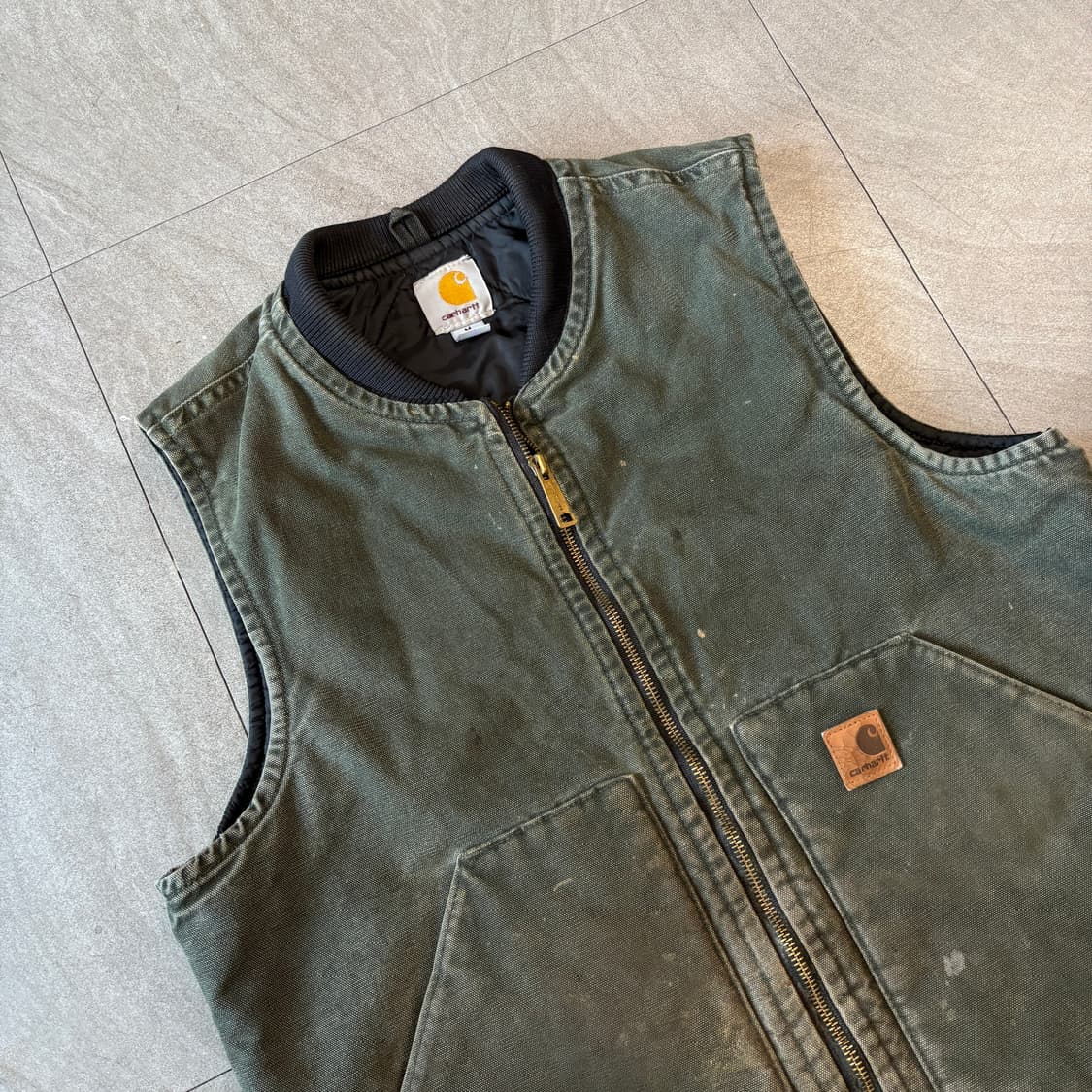 칼하트 정품 모스그린 덕 캔버스 조끼 상품이미지2