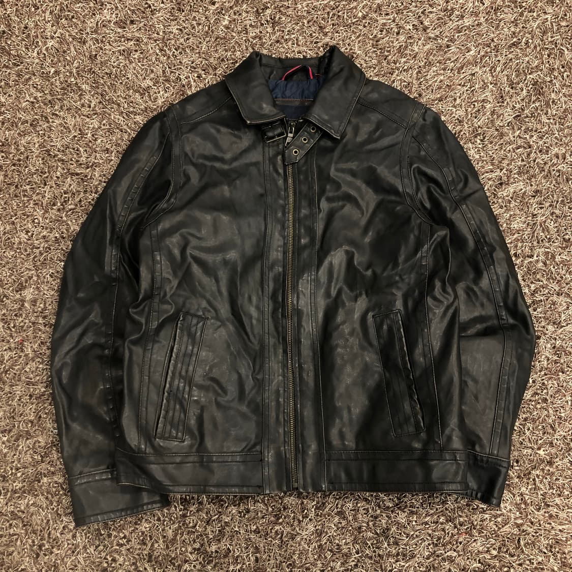 타미힐피거 레더 봄버 라이더 가죽 자켓 상품이미지1