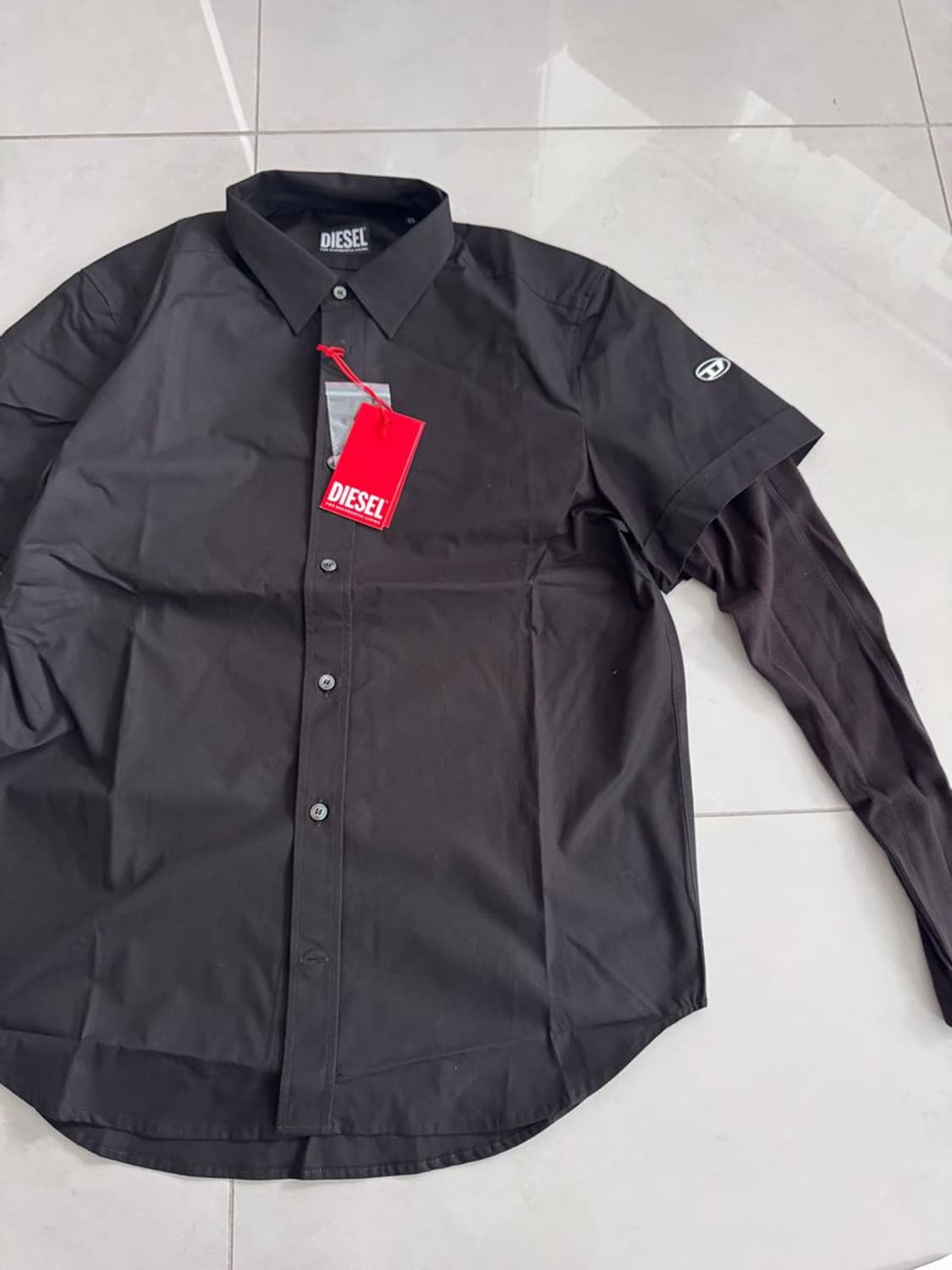 FAKE LAYERED COTTON 가짜 레이어드 코튼 긴팔 셔츠 상품이미지1