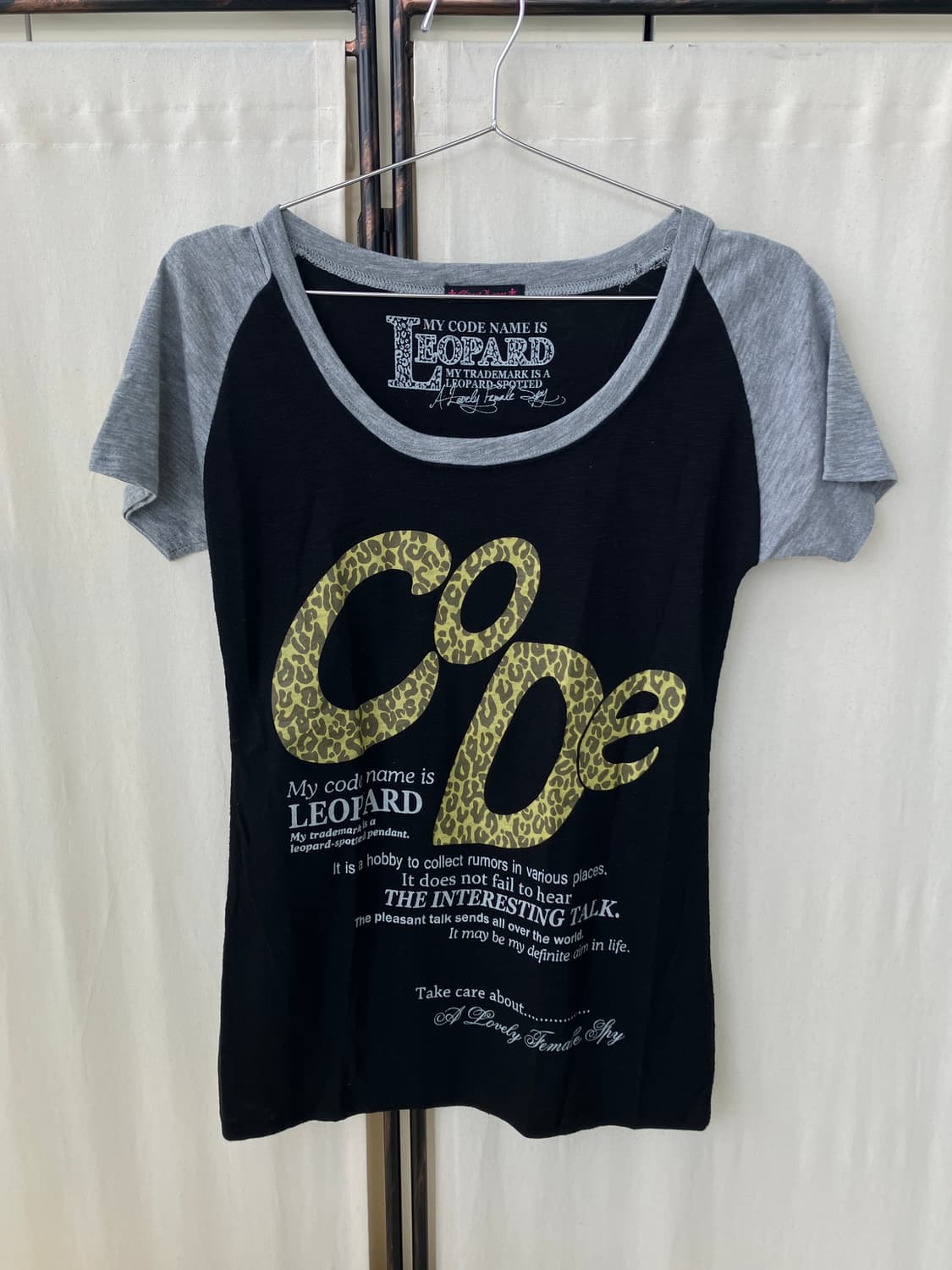 funky gyaru raglan printing half t-shirt 상품이미지3