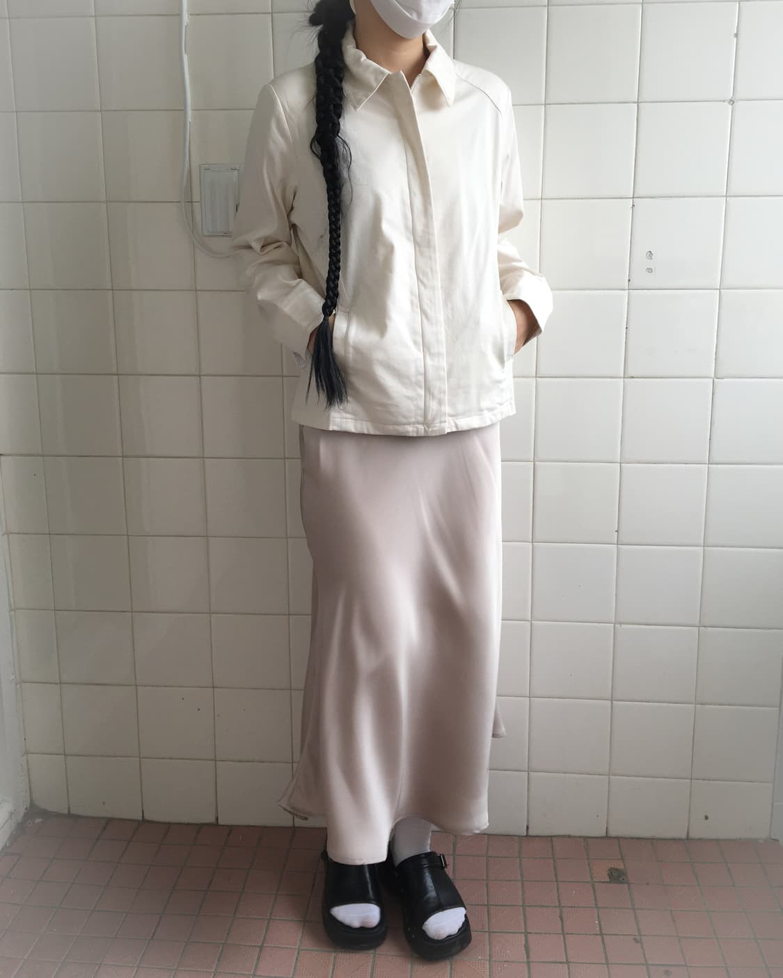 Glossy long skirt 상품이미지4