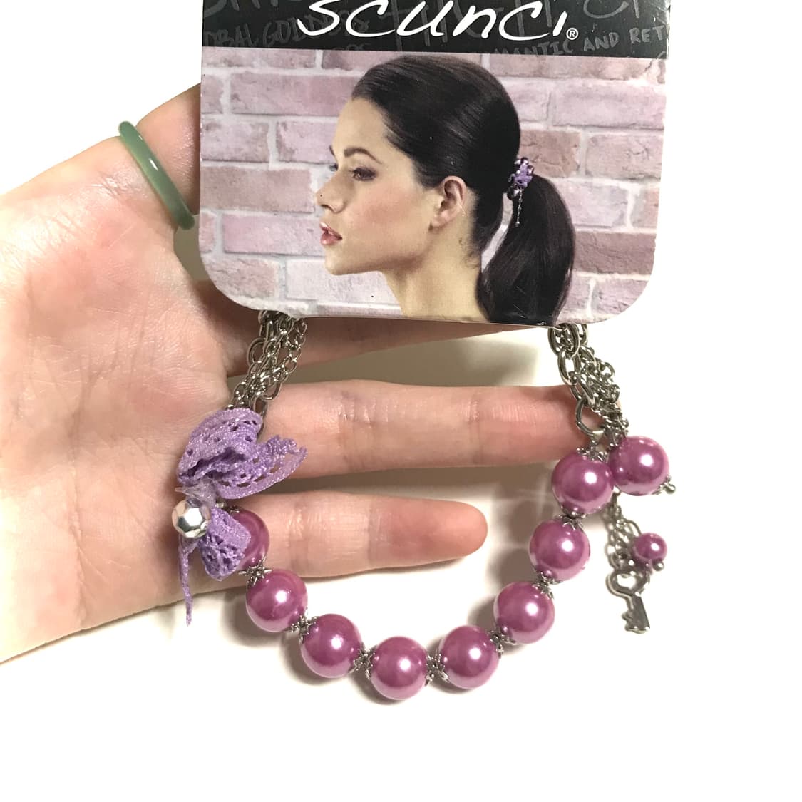 유럽빈티지 y2k 팔찌 겸 머리끈 데드스탁 볼 비즈 체인 갸루 모리걸 상품이미지2