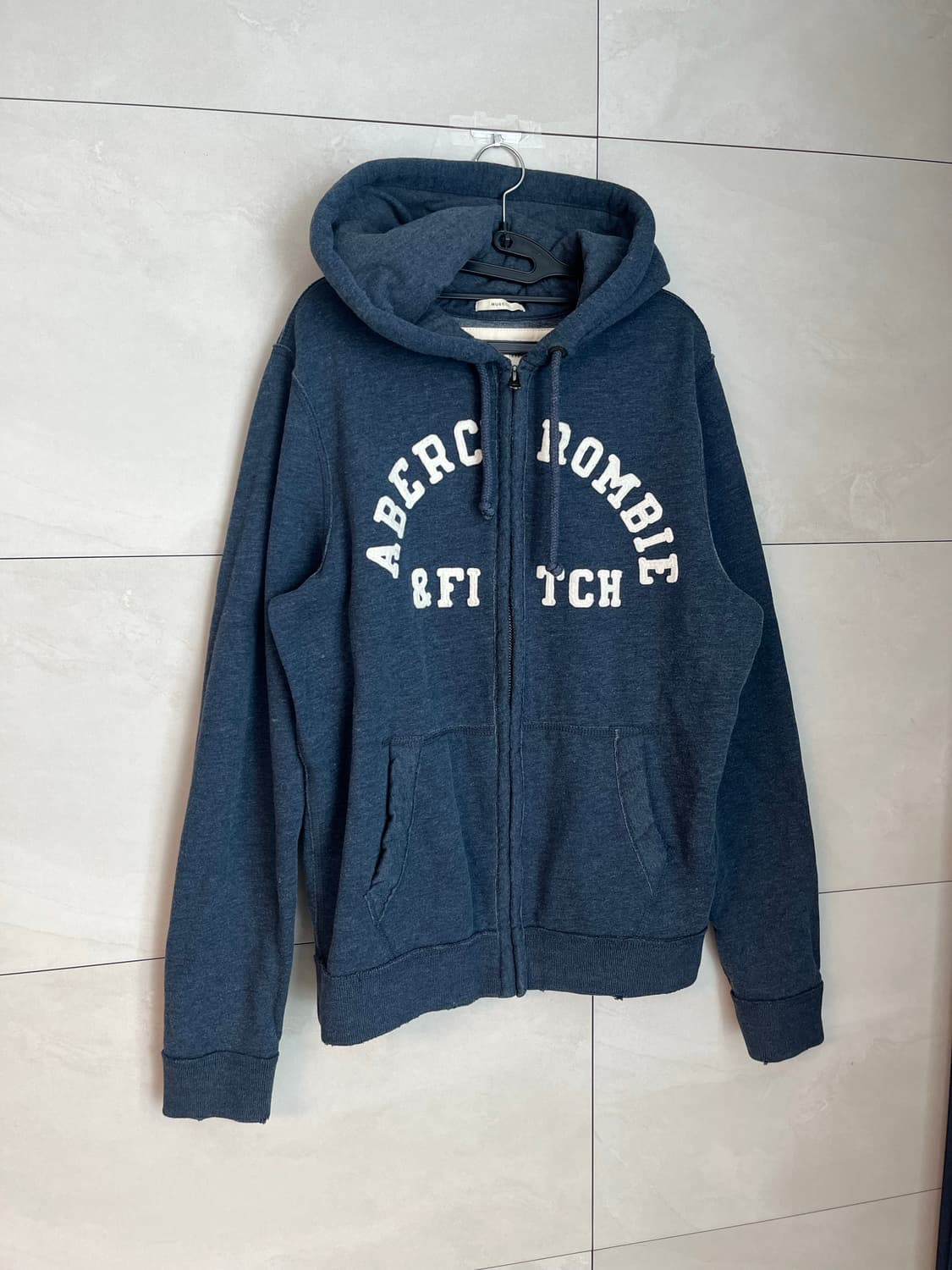 아베크롬비 스펠로고 후드집업 네이비 (L) 상품이미지1