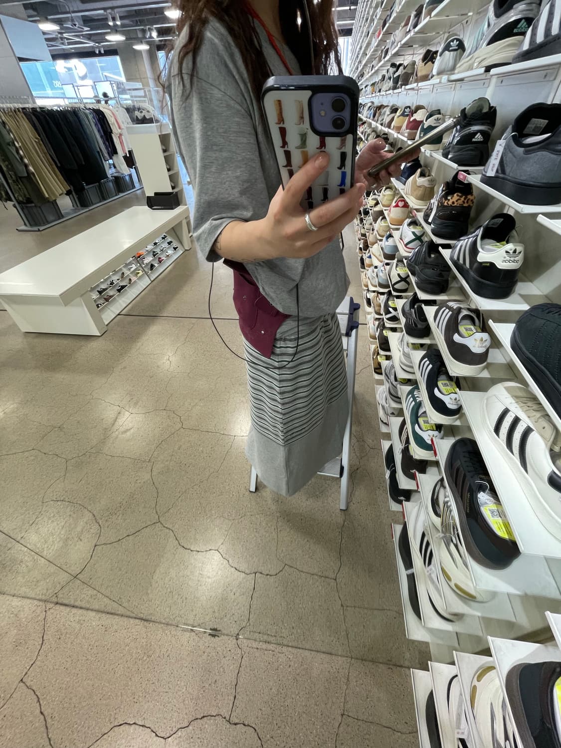 엔조블루스 믹스 스트라이프 롱스커트 상품이미지1