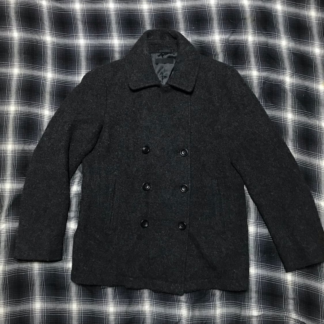 유니클로 재팬라인 다크그레이 모헤어 스탠다드 피코트 상품이미지4