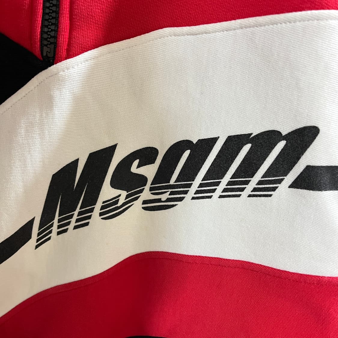 (가오리핏 오버핏M) MSGM 컬러블럭 기모 하프 집업 스웻셔츠 상품이미지3