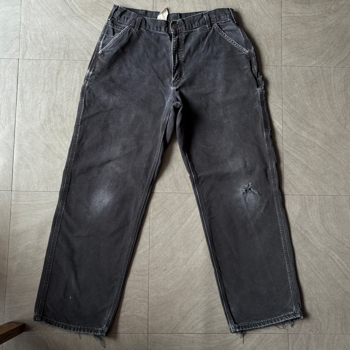 칼하트 정품 오리지널 블랙 싱글니 카펜터 팬츠 상품이미지5