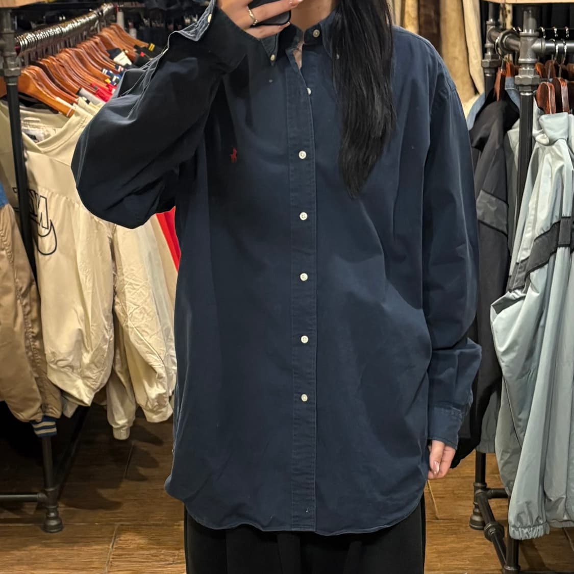 [HI] Polo 폴로 긴팔 셔츠 네이비 상품이미지2