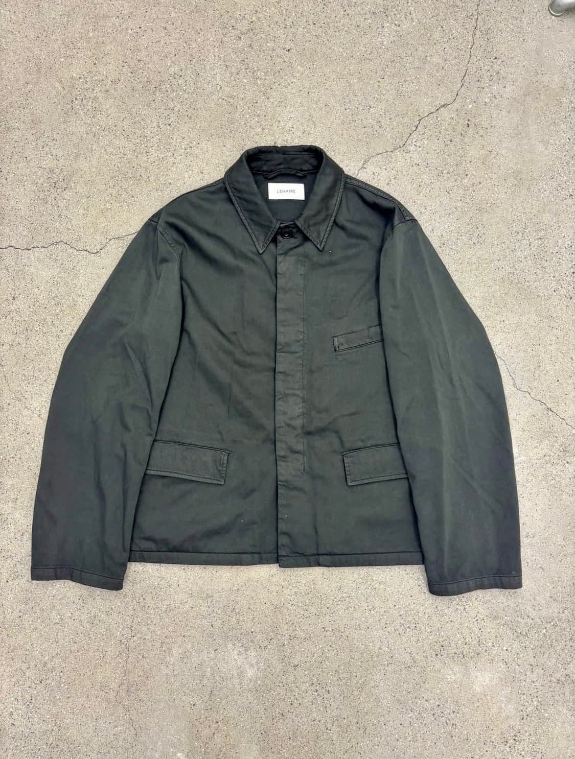 르메르 워크웨어 자켓 가먼트 다이드 코튼 사틴 미드나이트 그린 멀티포켓 상품이미지6