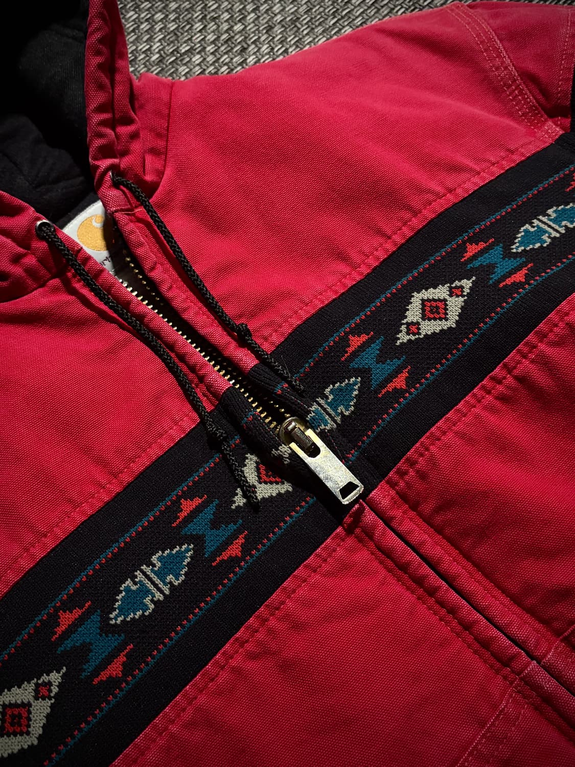 90s 칼하트 아즈텍 액티브 J79 RED M USA🇺🇸 상품이미지6