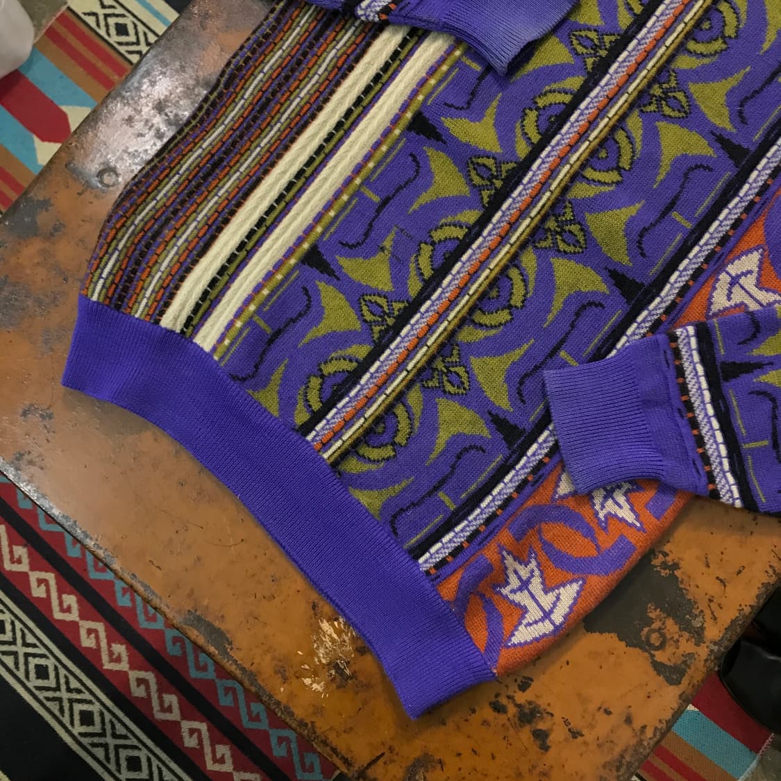 Japan VTG 아이코닉 패턴 울 스웨터 남성 102 여성 프리사이즈 상품이미지3