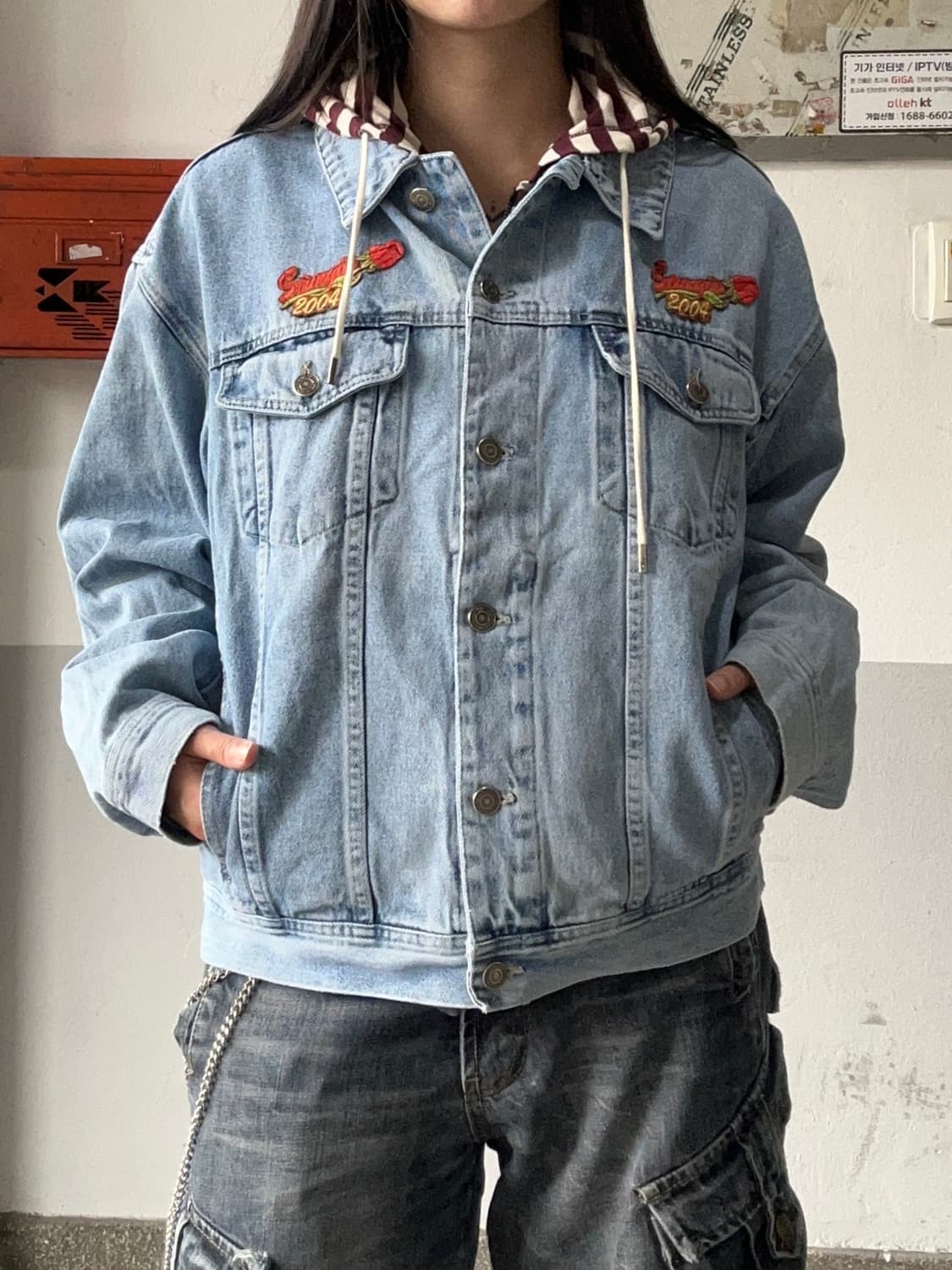 00s 올드스쿨 데님 패치 트러커자켓 상품이미지1