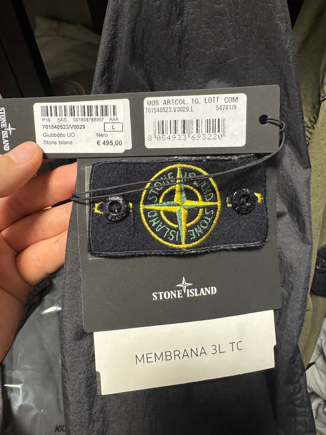 스톤아일랜드 멤브라나 3L TC 자켓 블랙 택보유 상품이미지3