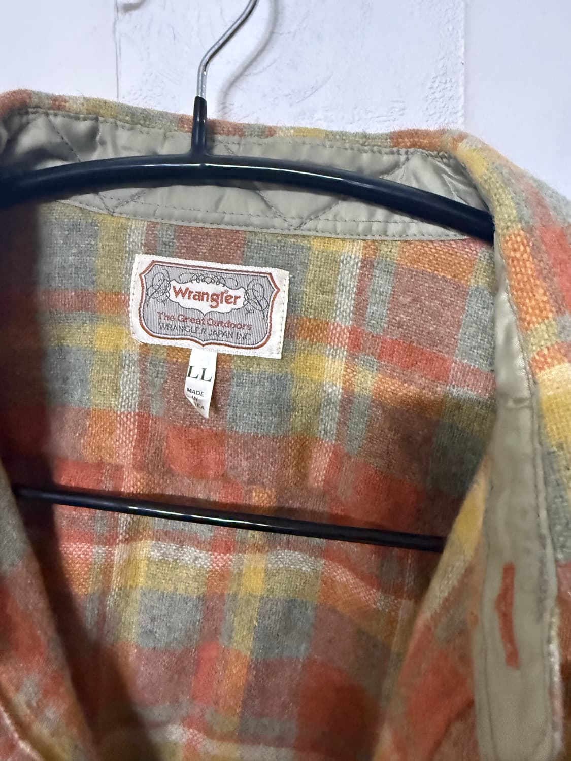 Wrangler 빈티지 체크 울 셔츠 오렌지 상품이미지2