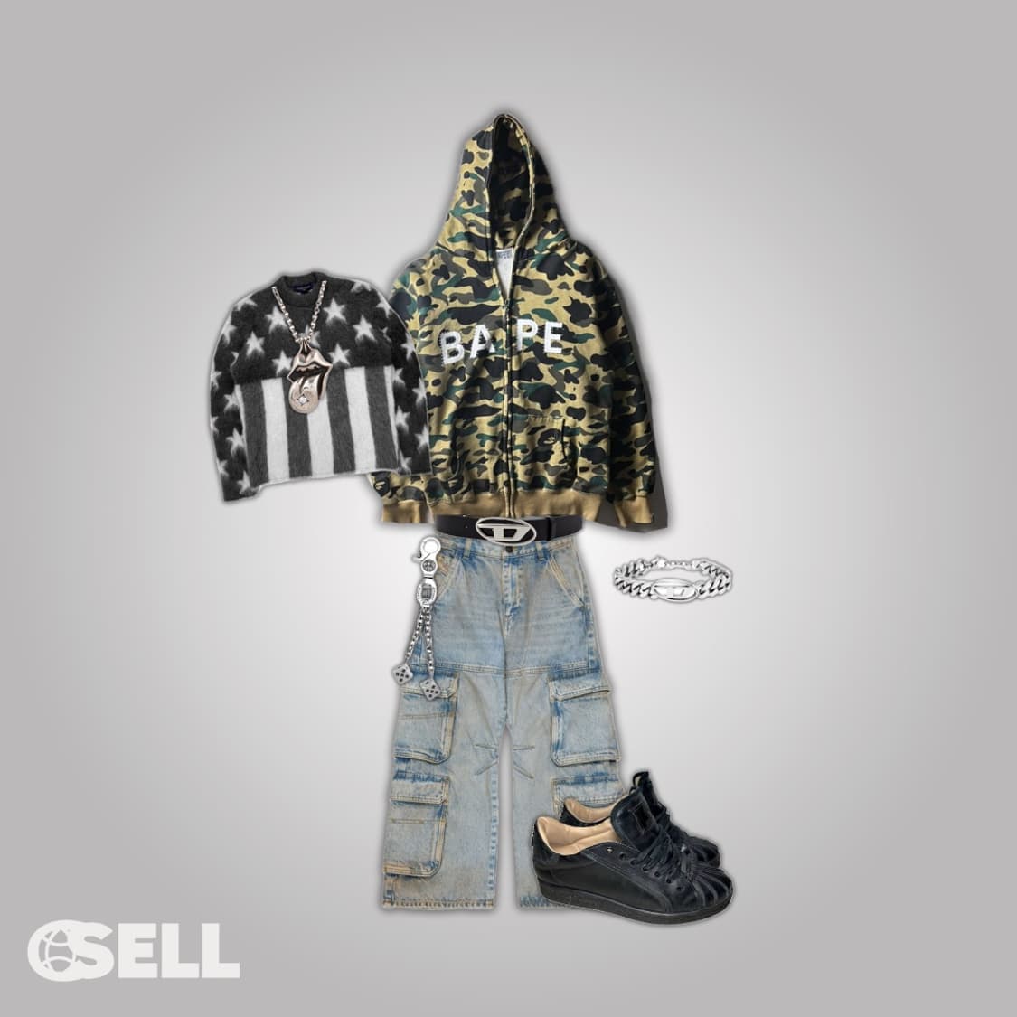 베이프 카모 비즈 후드집업 상품이미지2