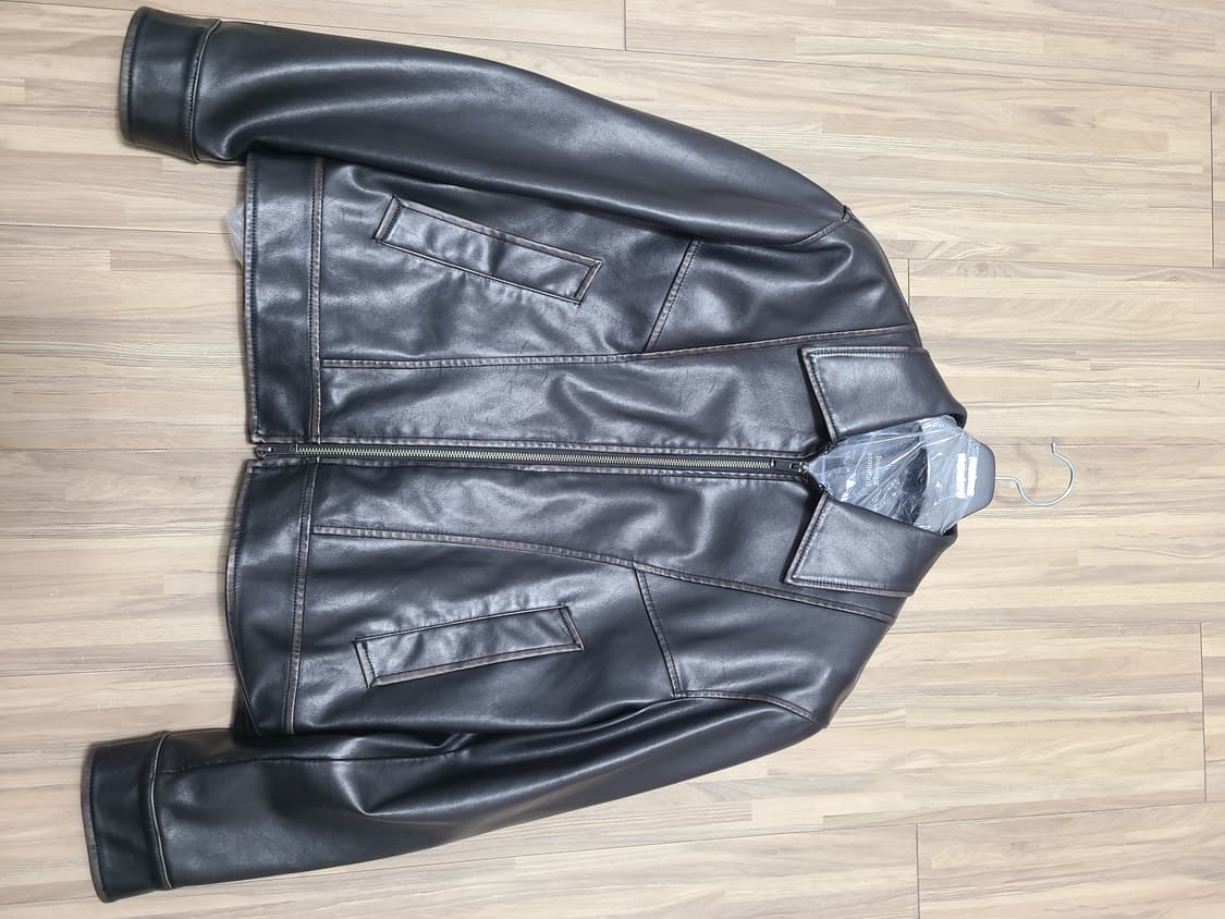 무신사스탠다드 페이디드 신세틱 레더 싱글 재킷 [블랙] M 상품이미지3