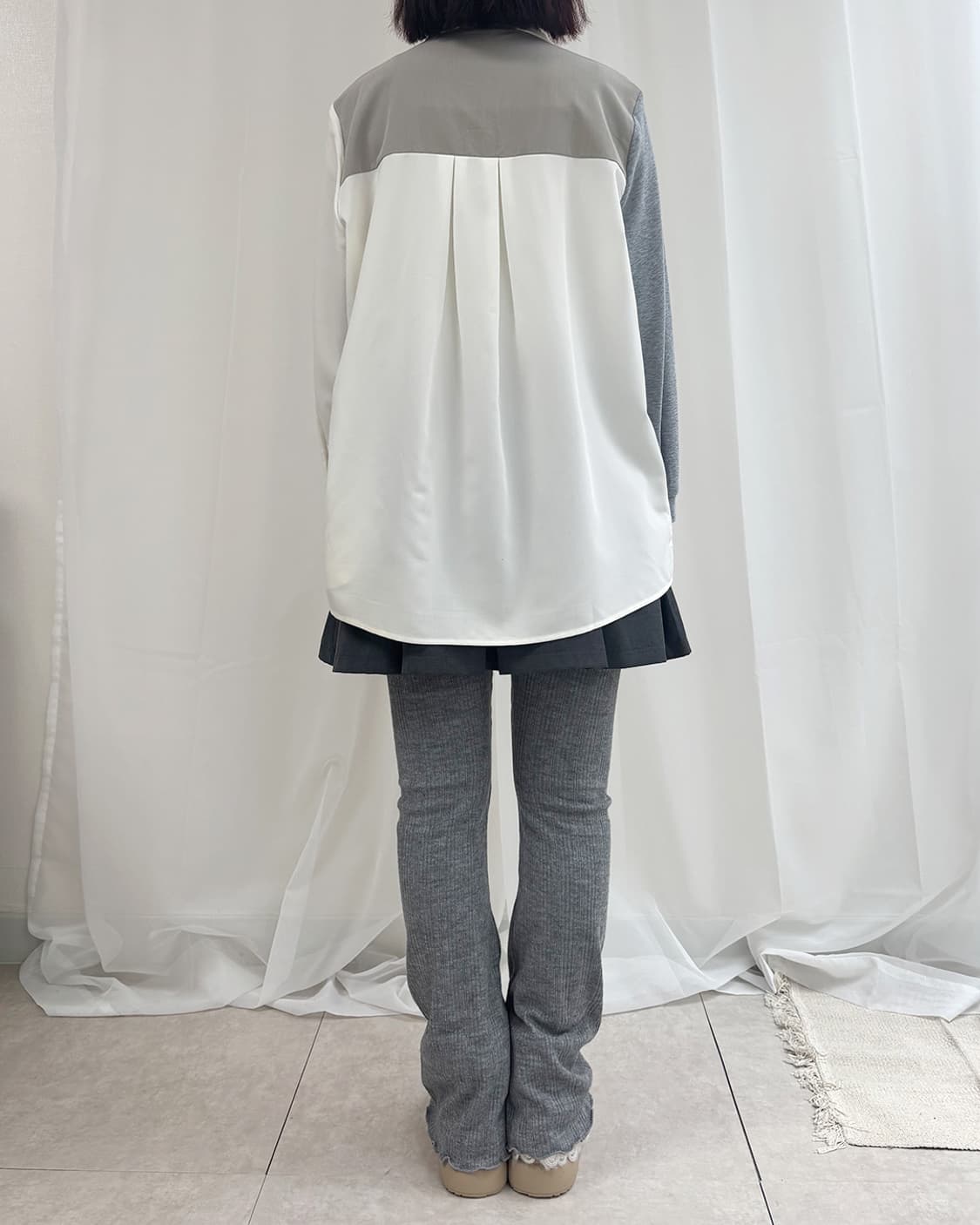 half & curve layered oversize shirt 상품이미지5