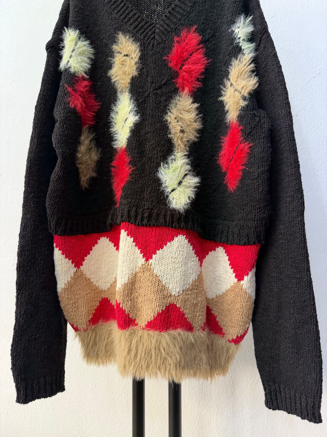 정품) 앤더슨벨 아가일 니트 스웨터 L 상품이미지3