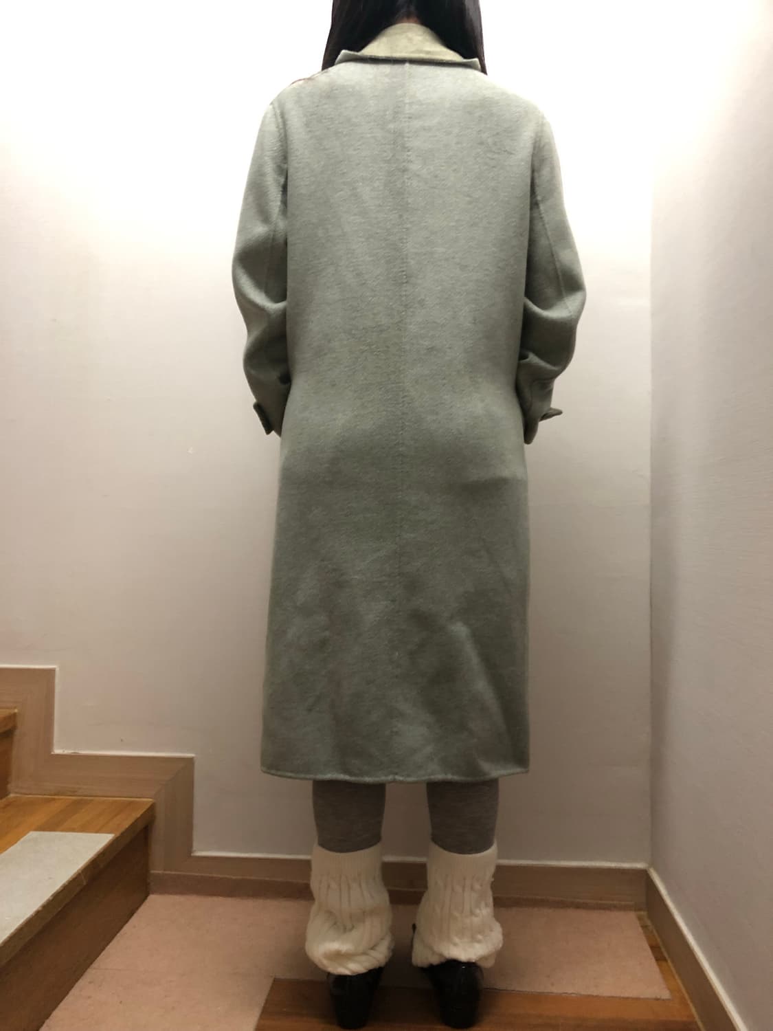 빈티지 그레이 민트 롱 코트 상품이미지10