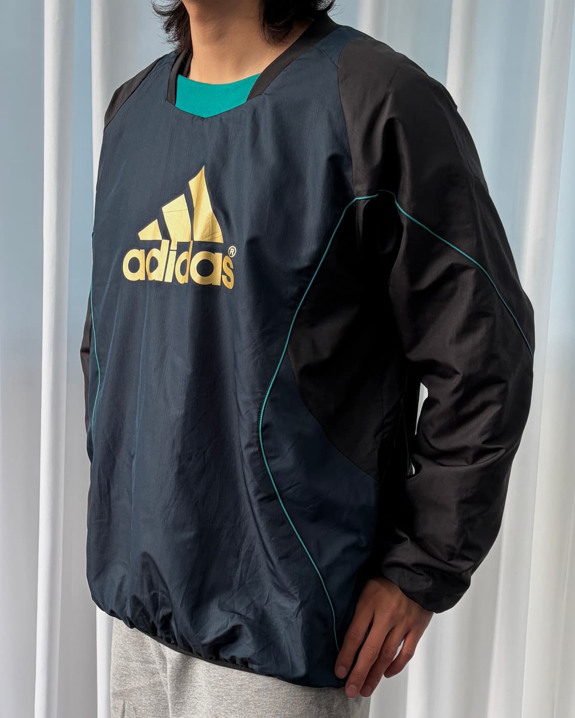 [XL]아디다스 JPN 올드스쿨 검골 기모 웜업 바람막이 상품이미지3
