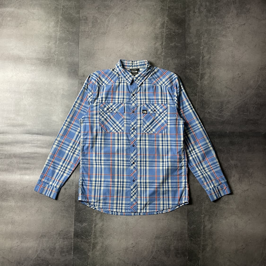 THE NORTH FACE 노스페이스 빈티지 블루 체크셔츠 A00515 상품이미지1