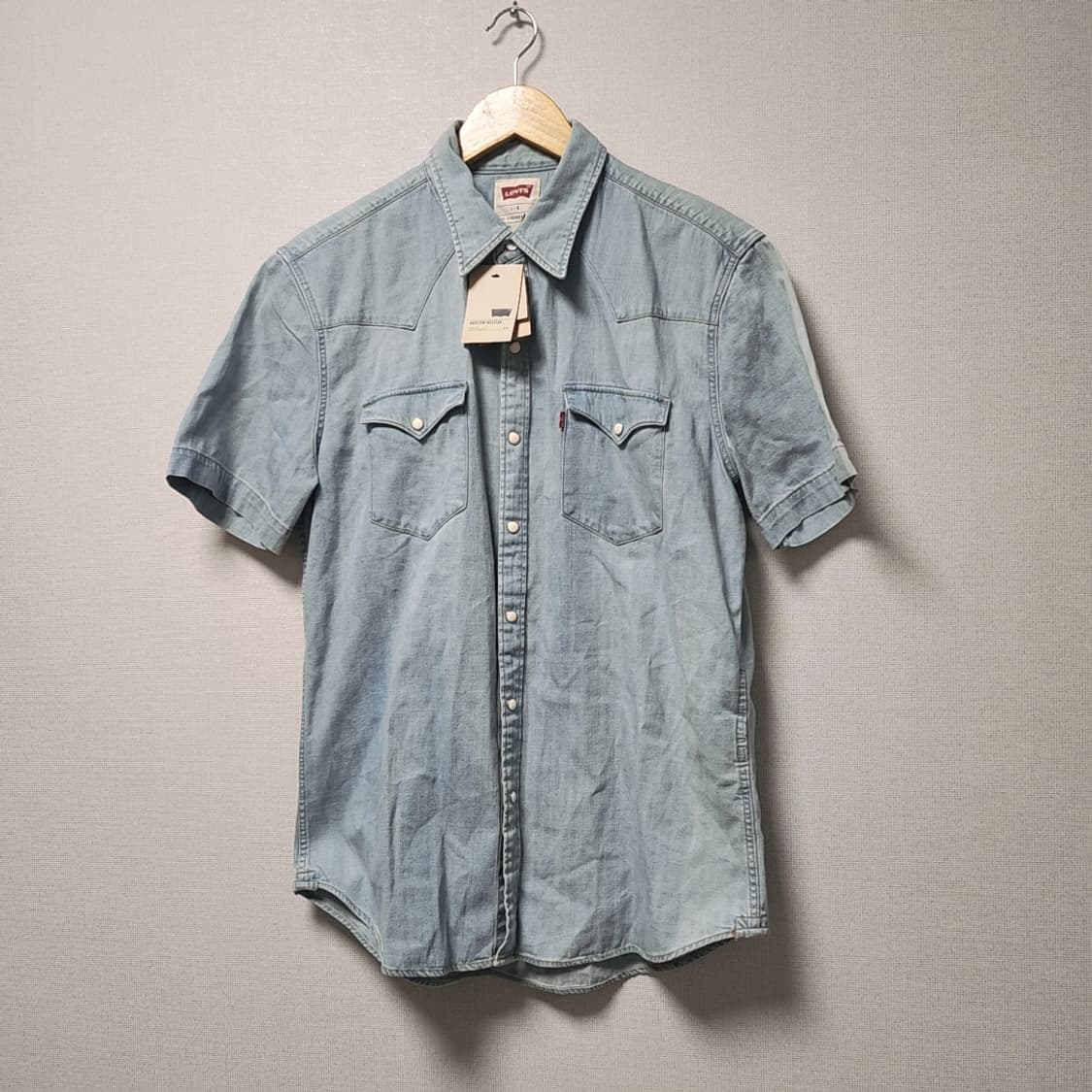 [L] 리바이스 웨스턴 반팔 데님 셔츠 텍있음 상품이미지1