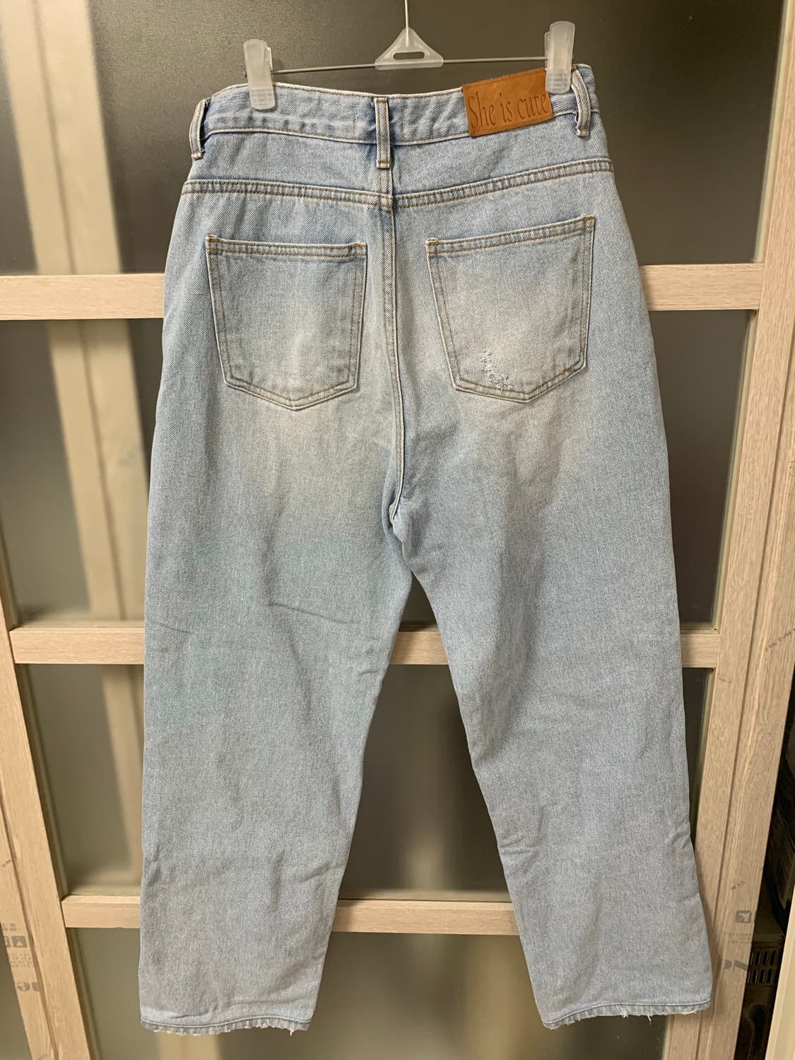 기장 100cm로 수선) 쉬이즈큐트 버디데님 라이트블루 1사이즈 상품이미지5