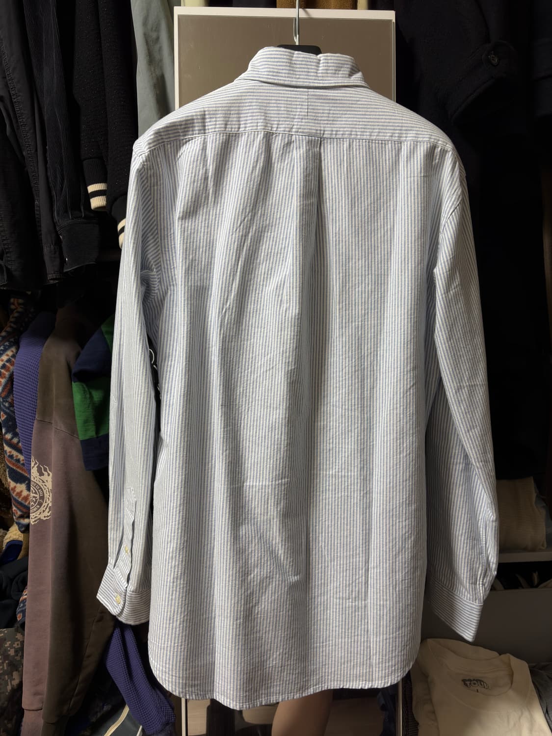 폴로 옥스포드 블루 스트라이프 셔츠 클래식핏 M 상품이미지2