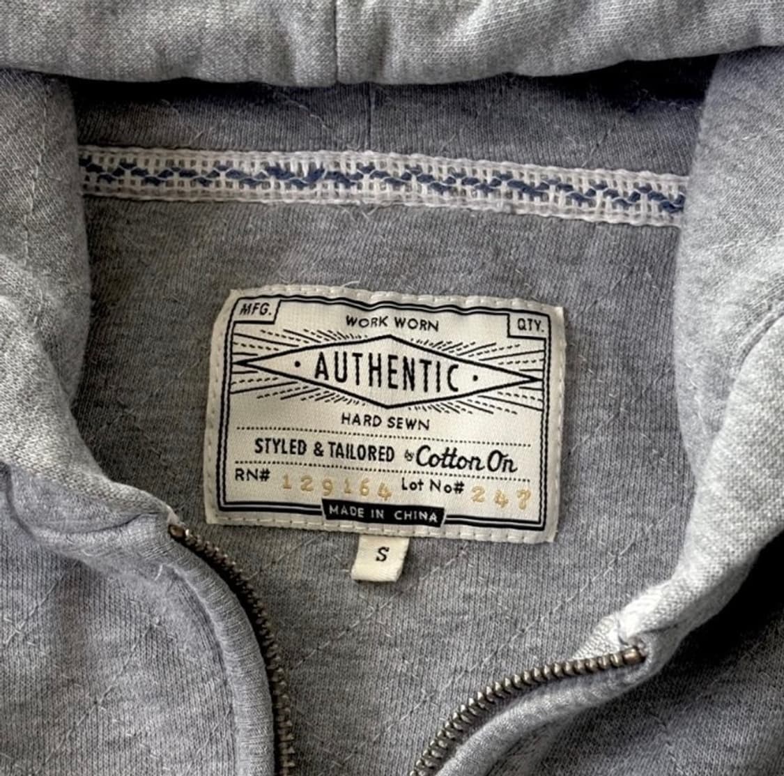 vintage elbow patched grey hoodie 상품이미지3