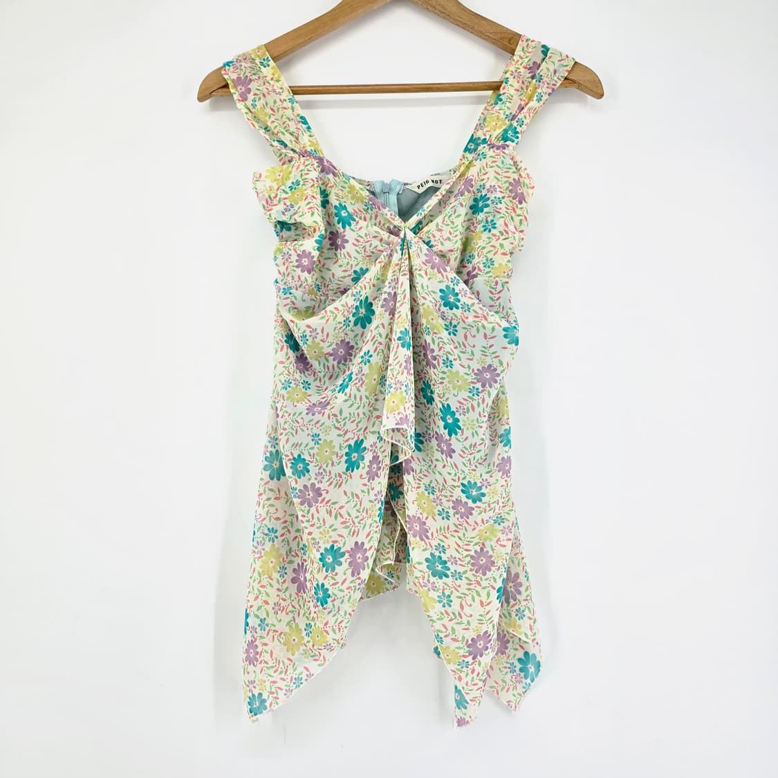 일본 빈티지 플라워 리본 페프 블라우스 (감성룩) 상품이미지1