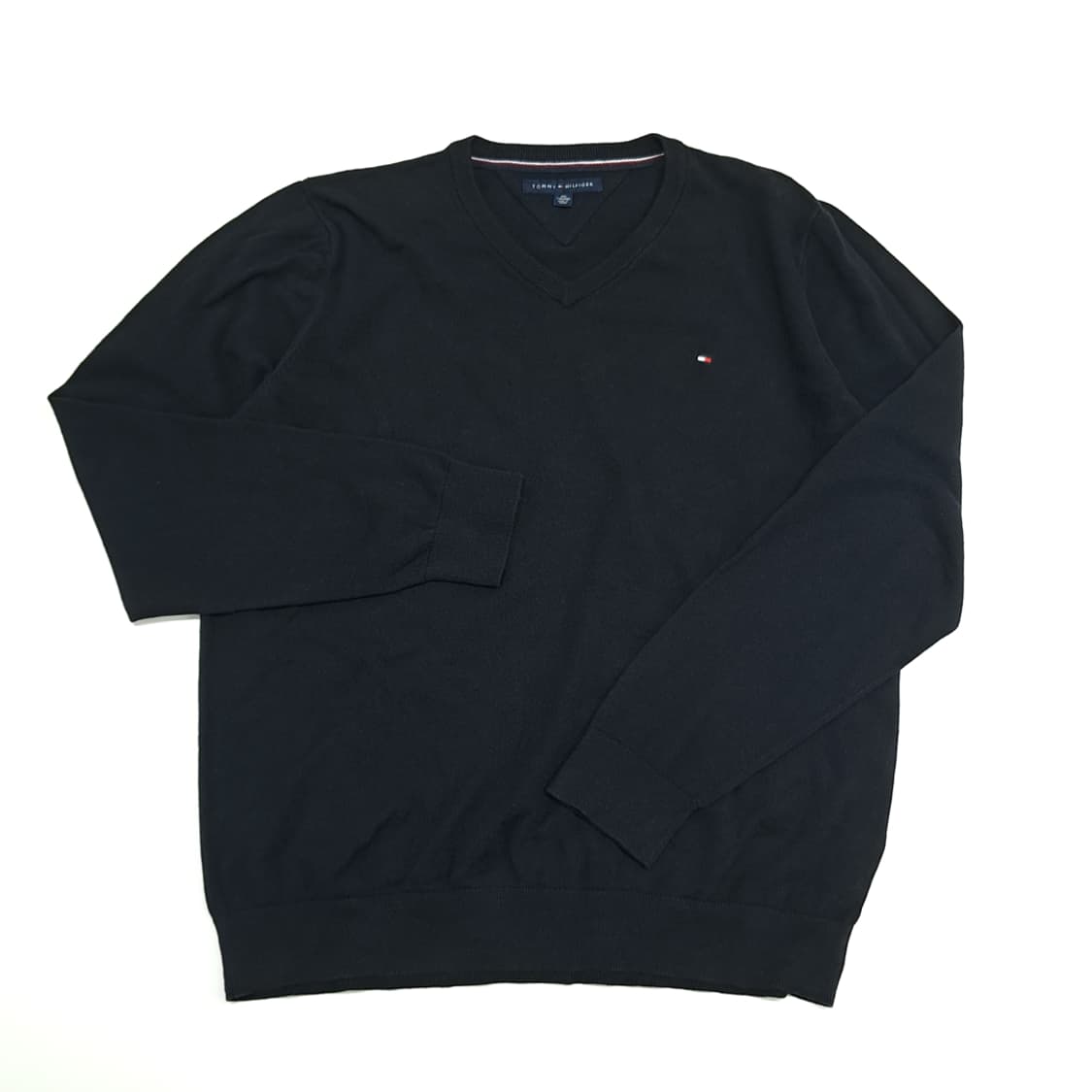 CN706 2XL 타미힐피거 블랙 V넥 니트 스웨터 상품이미지2