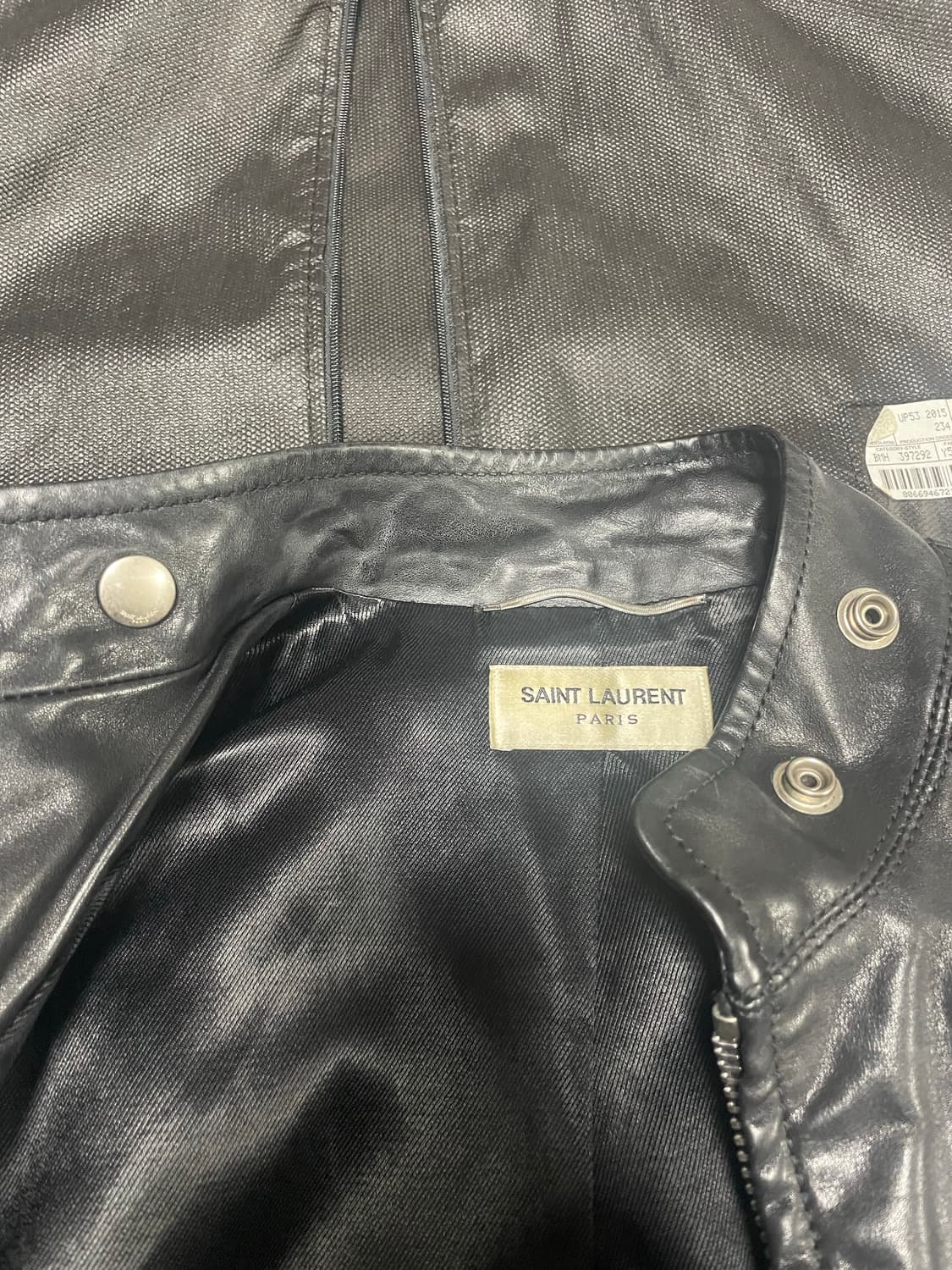 생로랑 레더 레이싱 자켓 상품이미지3