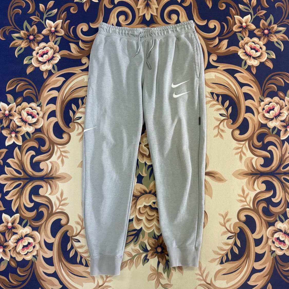 (L)나이키 Nike 더블 스우시 코튼 조거팬츠(라이트 그레이) 상품이미지1