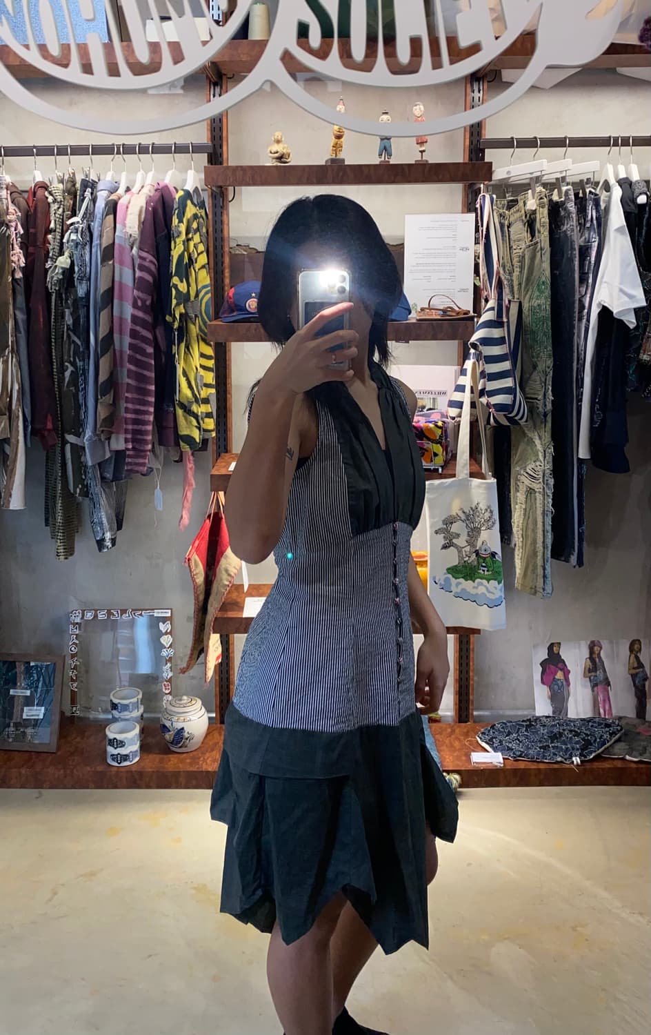 Vintage St-Martins 믹스드 패브릭 자수 드레스 (Copin 상품이미지7