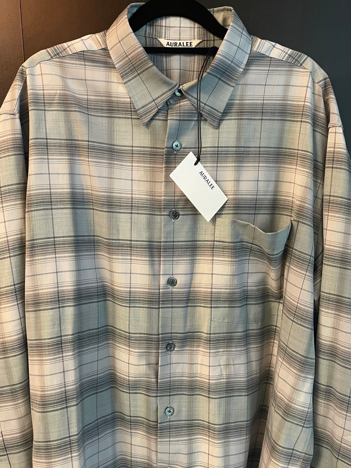 오라리 슈퍼라이트 울 체크셔츠 4사이즈 상품이미지1