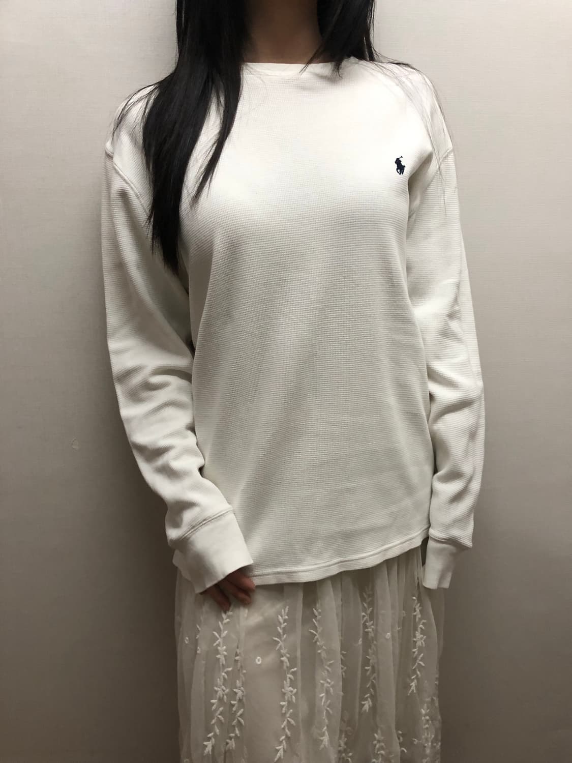 빈티지 폴로 화이트 와플 티셔츠 상품이미지4
