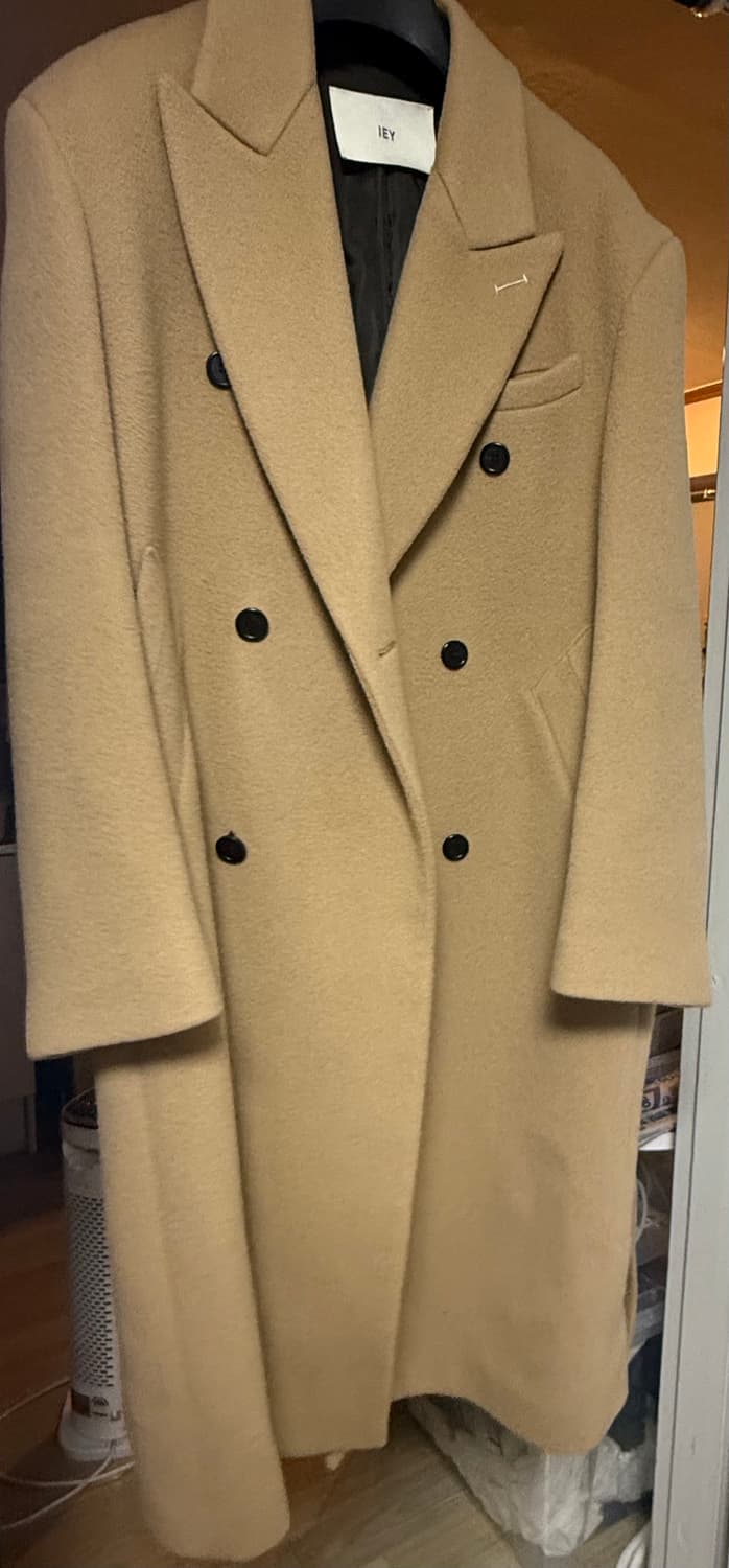 IEY 랩 더블 오버코트 베이지 상품이미지5