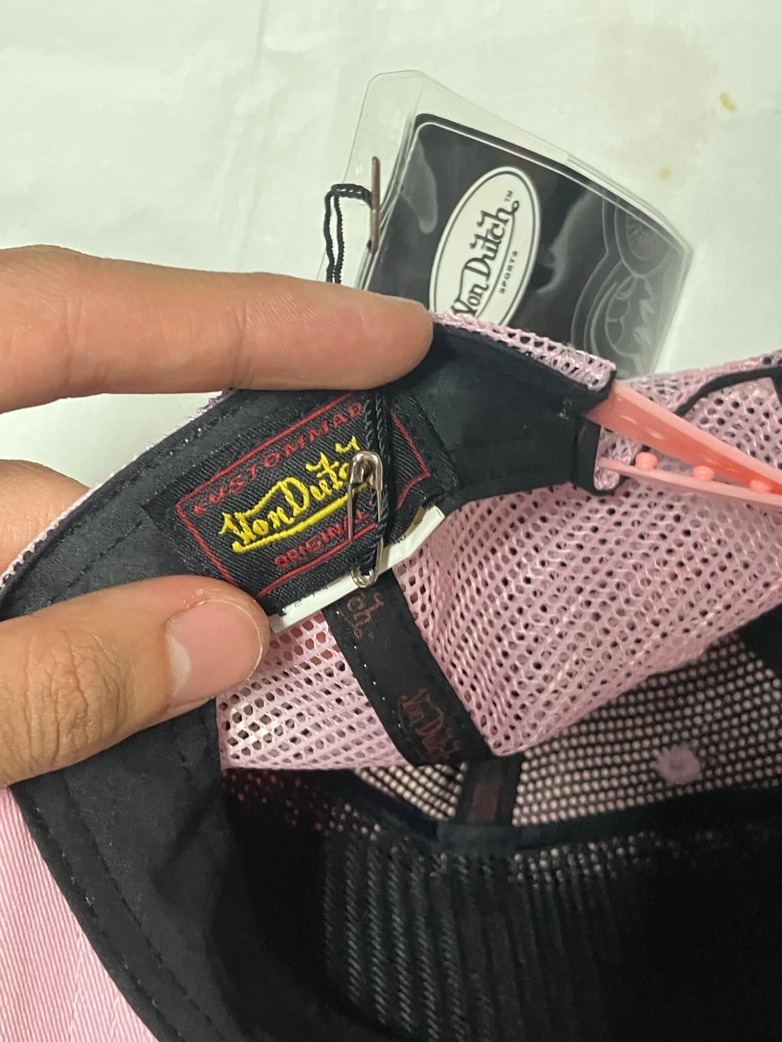 본더치 패치로고 핑크 메쉬 트러커햇 볼캡 상품이미지5