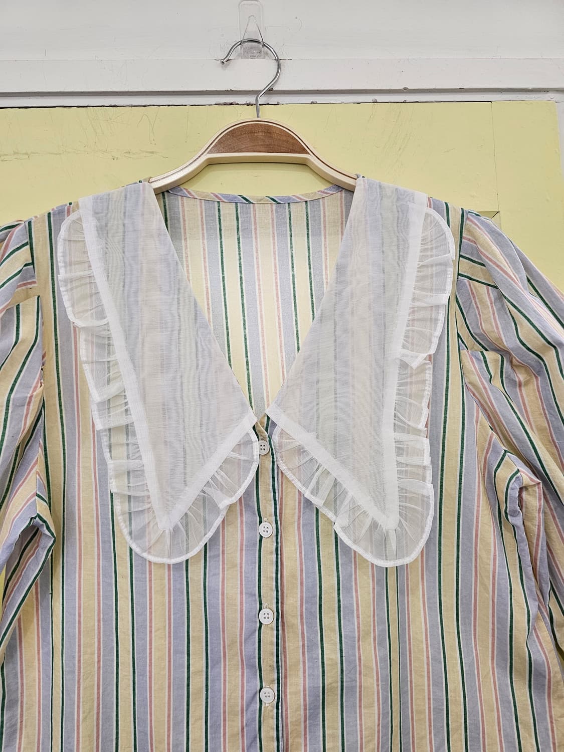 Japan 빅카라 스트라이프 셔츠 블라우스 상품이미지2