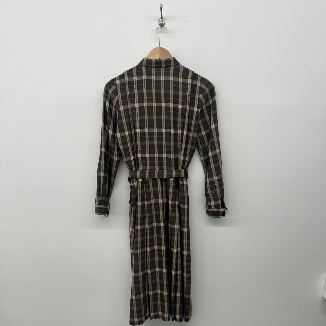 닥스 브라운 체크 롱 셔츠 원피스 여/S 상품이미지4