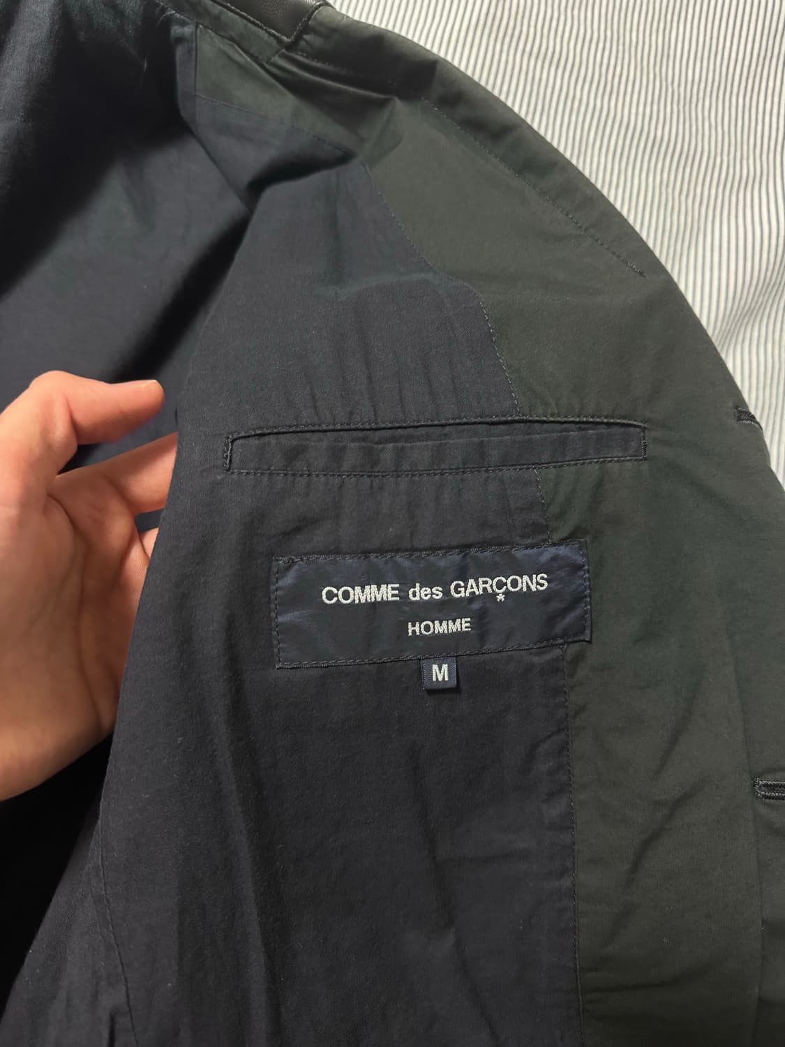 꼼데가르송 옴므 레더 카라 블레이저 자켓 M 상품이미지4