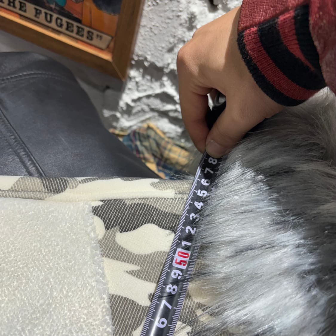 빈티지 카모 퍼 후드 오버핏 자켓 상품이미지7