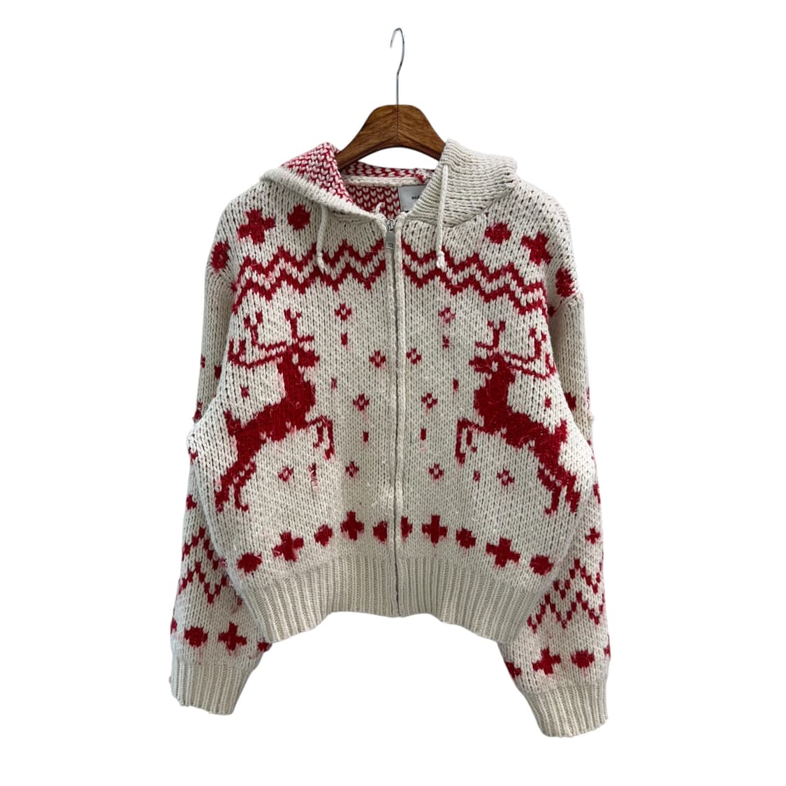 우먼 노르딕 니트 집업 상품이미지3