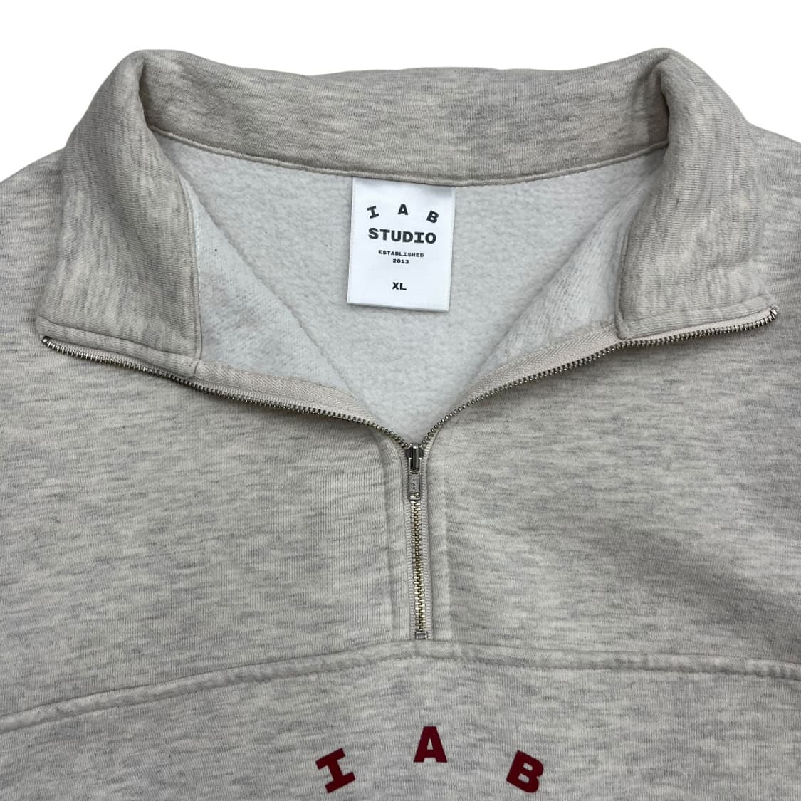 아이앱스튜디오 레드 로고 백멜란지 반집업 XL 상품이미지5