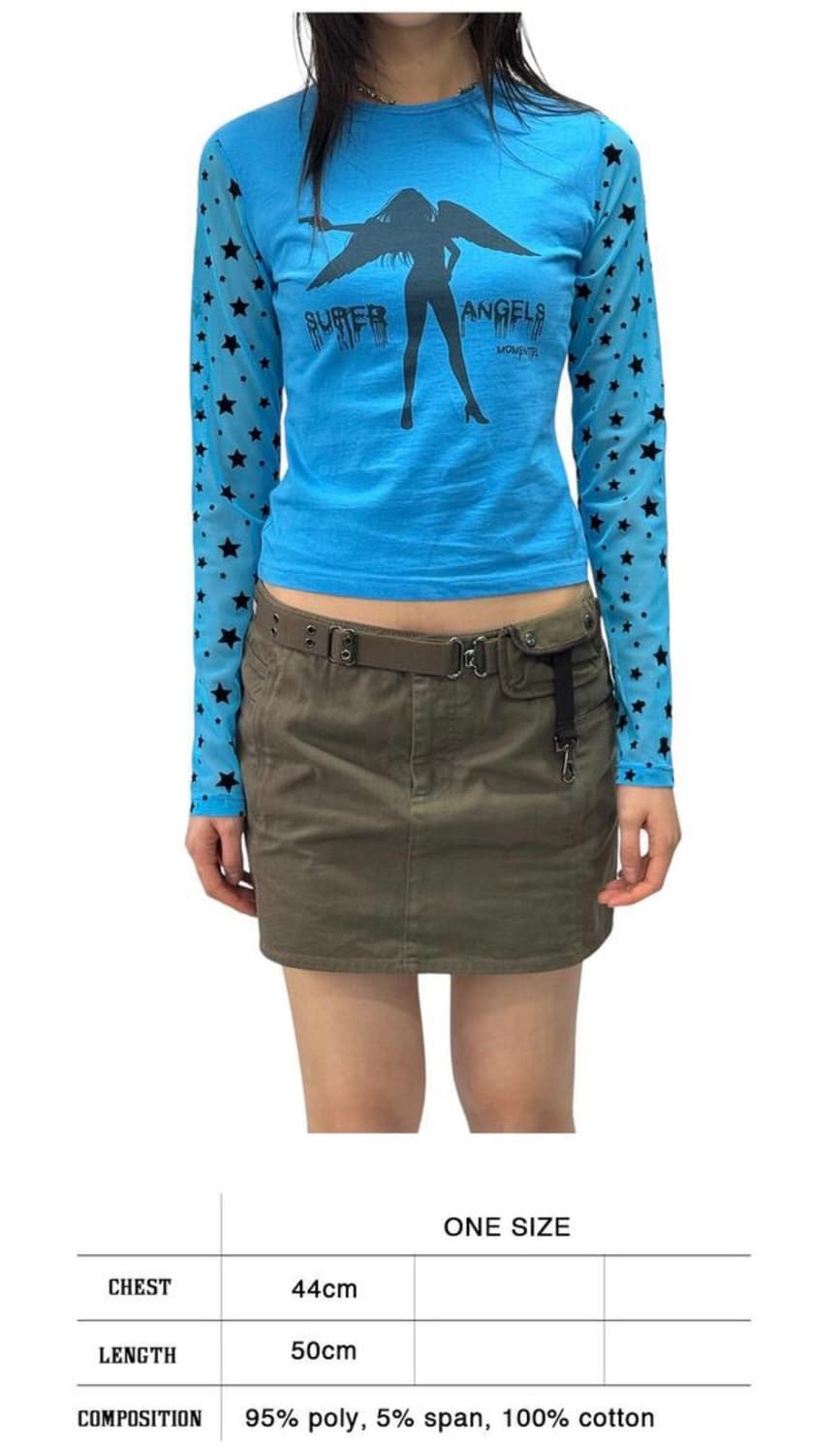 모멘텔 Super Angels Star Mesh T-shirt blue 상품이미지3