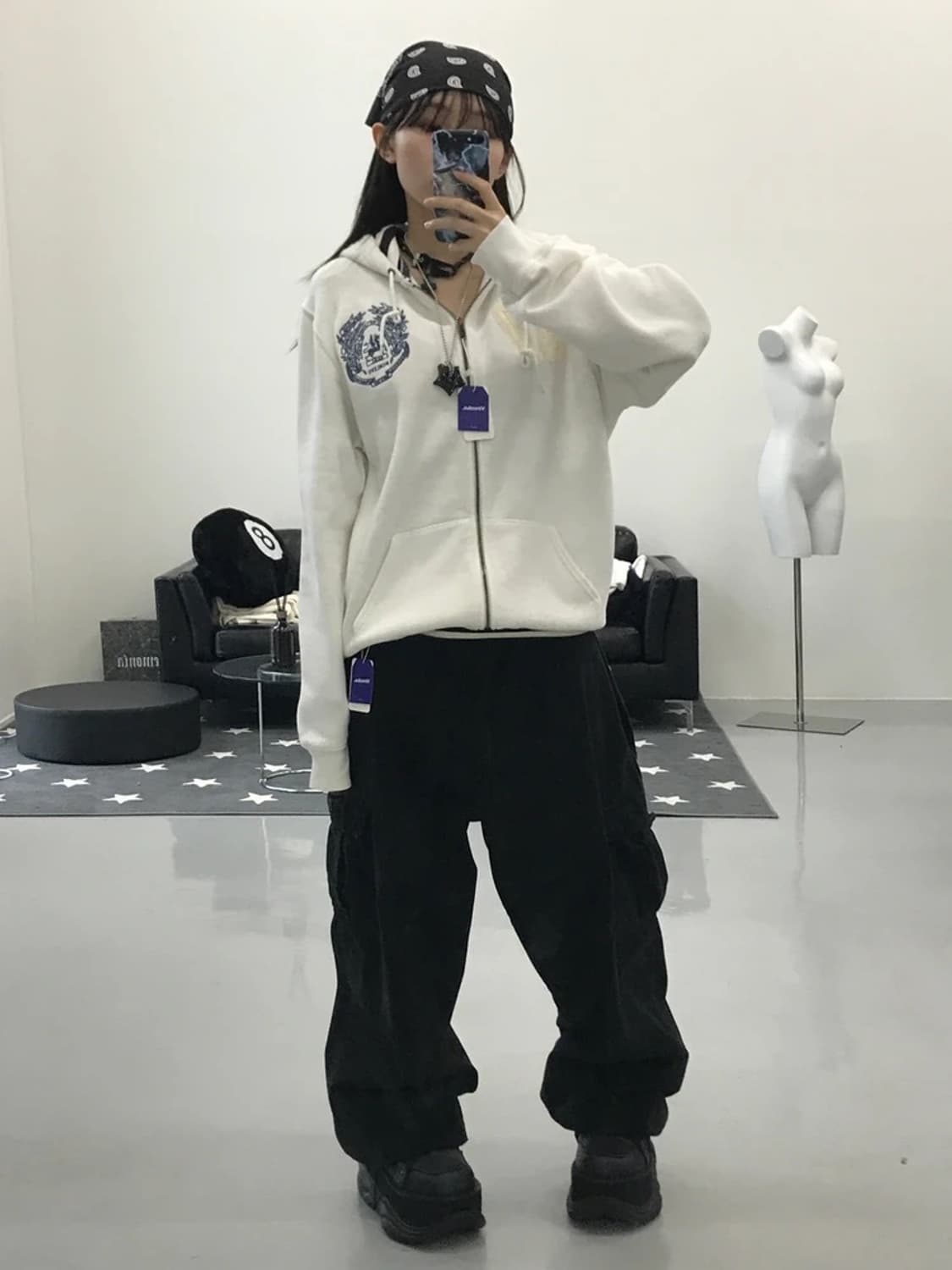 폴로 진스 화이트 후드집업 상품이미지2